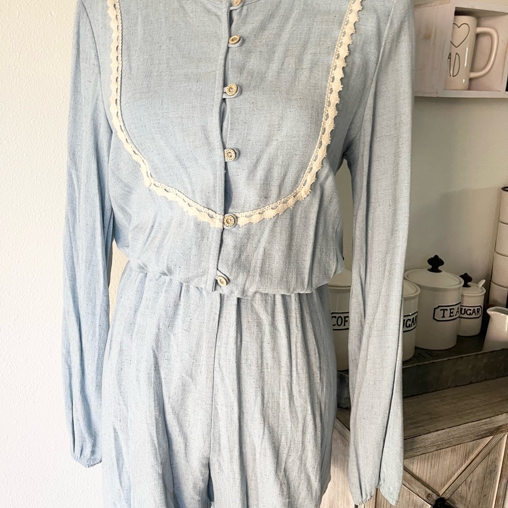 Sky Blue Vintage Romper - Picture 2 of 4